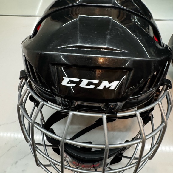Like New Kids CCM Black Hockey Helmets with Silver Cage - Picture 5 of 9